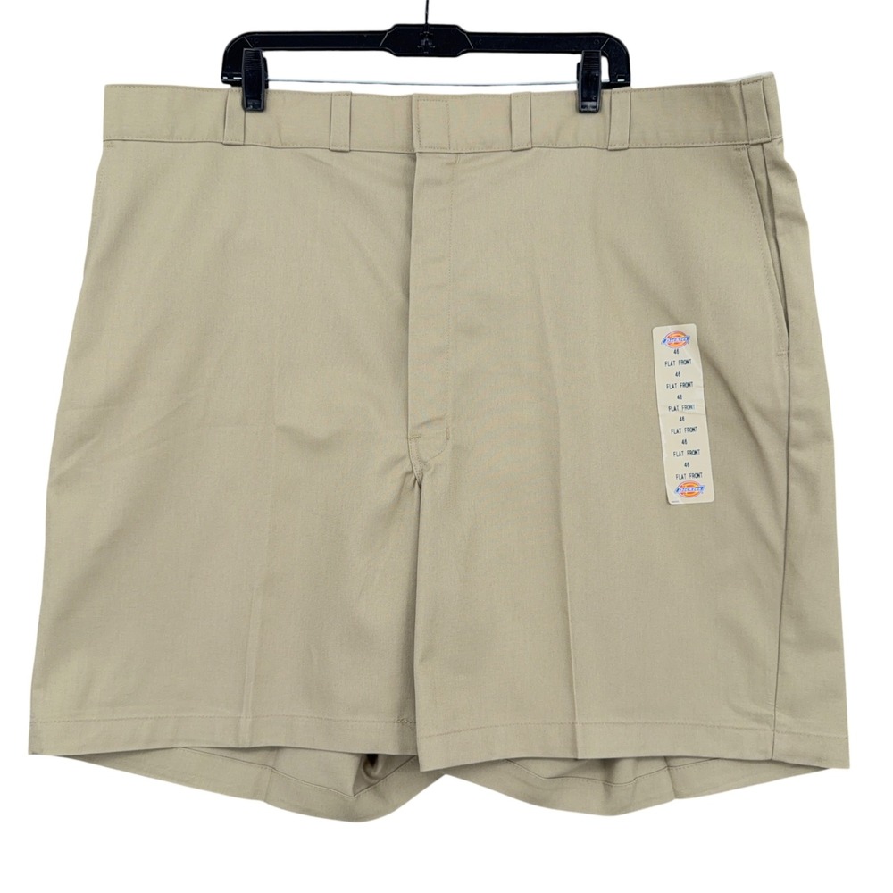 Dickies Flat Front Work Shorts Mens 46 Polyester Cotton Khaki W711818